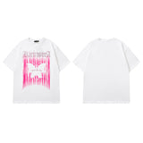 Men T Shirt Kitten Print Short Sleeve T-shirt Hip-Hop Street Loose