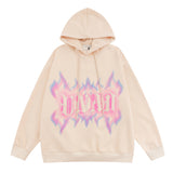 Men Hoodie Spray Painting Flame Hooded Sweater