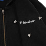 Men Hoodie Star Loose Wash Men's Autumn and Winter Zipper Cardigan Outerwear