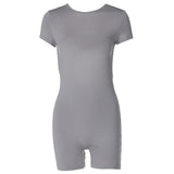 Women Jumpsuit Tight round Neck Sexy Knitted Short Jumpsuit Women