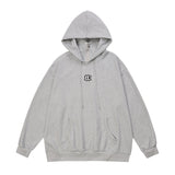 Men Hoodie Turtleneck Hooded Sweater Simple Letter Embroidered Long Sleeve Loose Pullover Hoodie