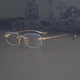 CHH Chrome Hearts Glasses Square Frameless Pure Titanium Ultra Light Myopia Glasses Frame