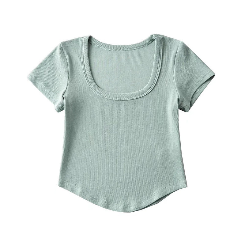 Women T-Shirt Short-Sleeved T-shirt Women's Summer Tight Top