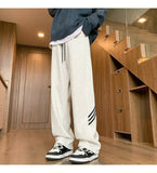 Men Sweatpants Men's Retro Oversize Straight-Leg Pants