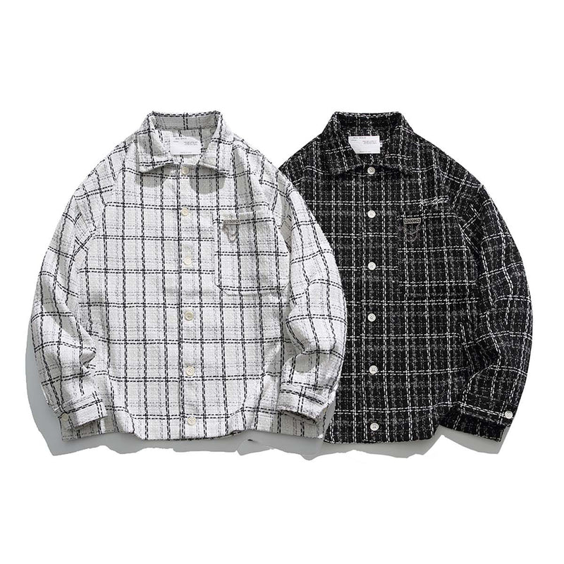 Unisex Jacket Fall Retro Plaid Pinker Women's Clothing