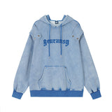 Men Hoodie Washed Old Hooded Sweater Men's Loose Casual