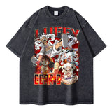 Nami T-shirts Oversized Streetwear Vintage Washed Anime