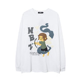 Men Long Sleeve Shirt Printed Couple Base Top Versatile Long Sleeve T-shirt for Men and Women