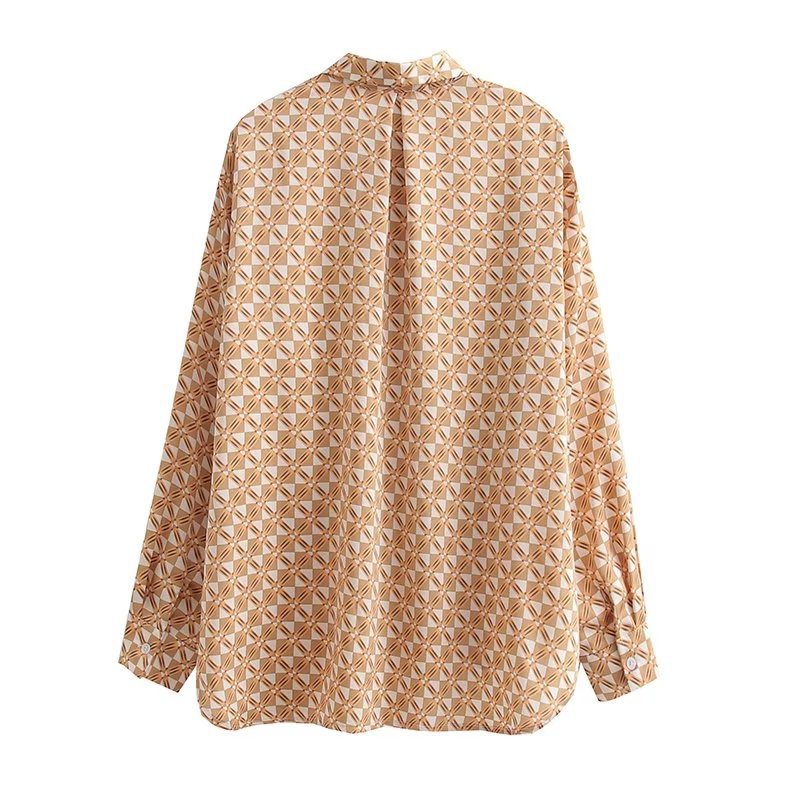 Women T-shirt Fall Women's Clothing Printed Loose Shirt Long Sleeve Top