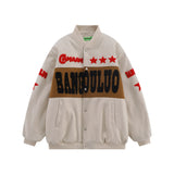 Men Cotton Padded Jacket Coat Embroidered Quilted Baseball Uniform Jacket Men's Autumn and Winter Loose Casual Cotton-Padded Jacket