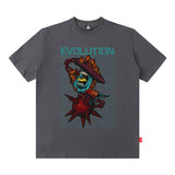 Men T Shirt Printed Short-Sleeved T-shirt Men and Women Street Retro Loose