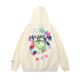 Men Hoodie Vibe Trendy Butterfly Graffiti Printed Hoodie