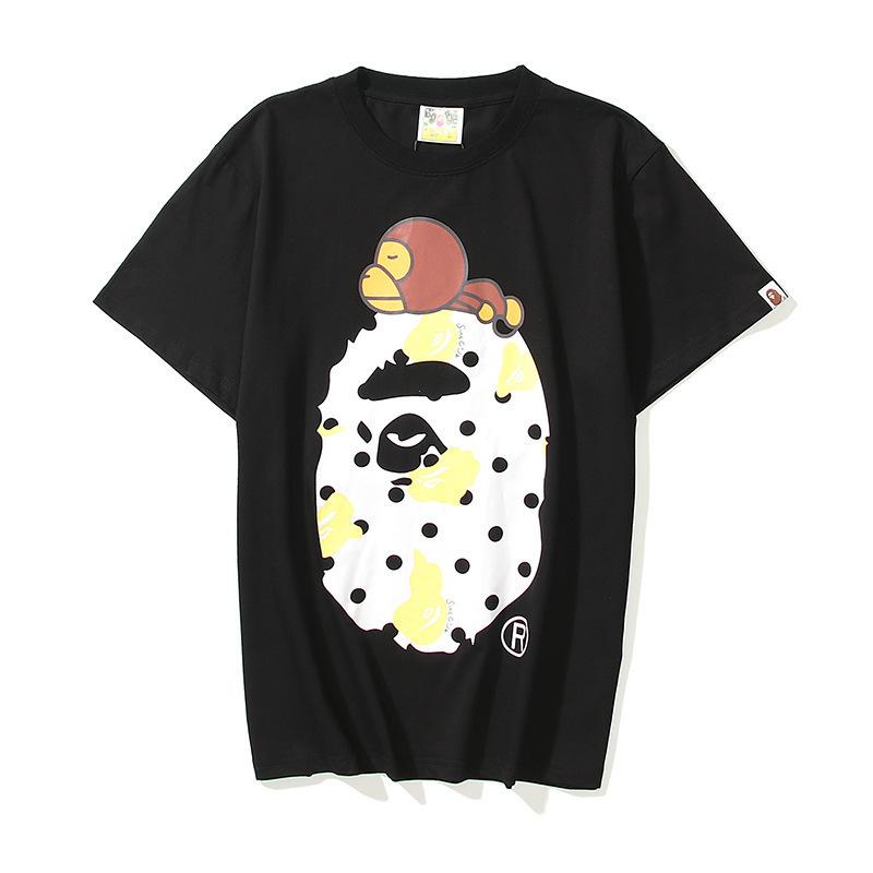 Bathing Ape T Shirt Summer Cartoon Anime Animal Print Short Sleeve T-shirt