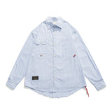 Men Long Sleeved T Shirt Vertical Striped Long Sleeve Shirt Men's Casual round Hem Shirt Loose Outer Fashion