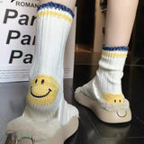 Kapital Sock Pingtian Hehong Wool Thick Needle Smiley Heel Thick Japanese Style Workwear Mixed Color Stripe Socks