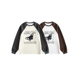 Unisex Hoodie Vintage University Style round Neck Sweater Boys and Girls Top