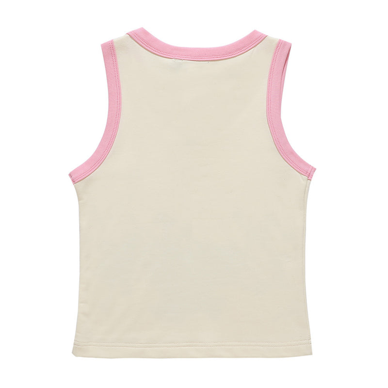 Women Vest Cartoon Printed Vest Girls Summer Casual Short Sleeveless