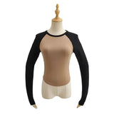Women T-Shirt Stitching Bottoming Shirt Autumn Women Top T-shirt