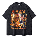 Nami T-shirts Oversized Streetwear Vintage Washed Anime