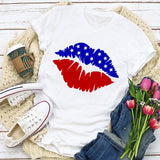 Women Independence Day T Shirt Short Sleeve T-shirt Loose Print