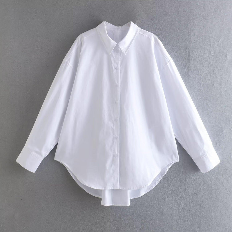 Women T-Shirt Loose Boyfriend Style White Shirt Vintage Sun Protection Long Sleeve