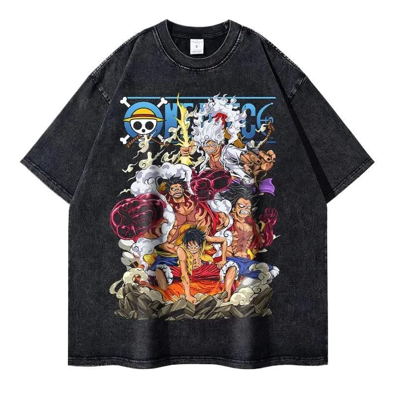 Monkey D Luffy T Shirt Vintage Washed Anime One Piece T-shirt