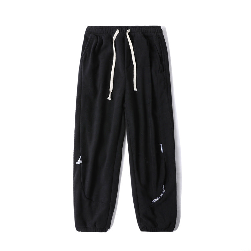 Men Sweatpants Velvet Pants Men's Winter Loose Sports Boys Casual Pants