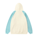 Men Hoodie Stitching Raglan Sleeve Loose Casual Hoodie Spring and Autumn