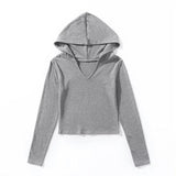Women's T-Shirt Hooded Long-Sleeved T-shirt Women's Autumn Slimming Bottoming Shirt