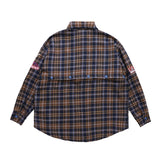 Men Long Sleeved T Shirt Plaid Long Sleeve Shirt Coat Men's and Women's Spring and Autumn Shirt