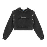 Women Hoodie Cropped Hoodie Girls Spring and Autumn Print Leisure