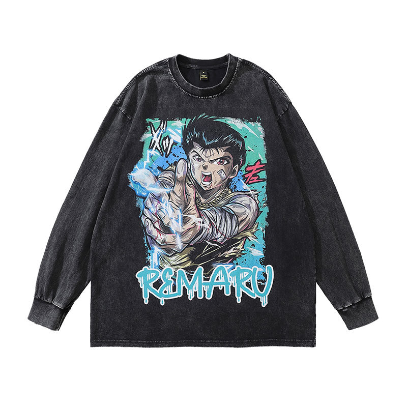 Men Long Sleeve Shirt Printed Bottoming Long Sleeve T-shirt Men and Women Couple's Tops