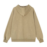 Men Hoodie Turtleneck Hooded Sweatshirt Five-Pointed Star Loose Casual