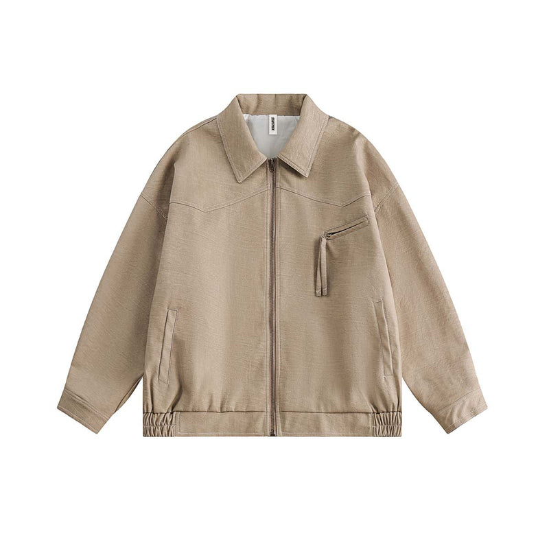Unisex Jacket Autumn Geometric Split Leather Coat Women's Clothing