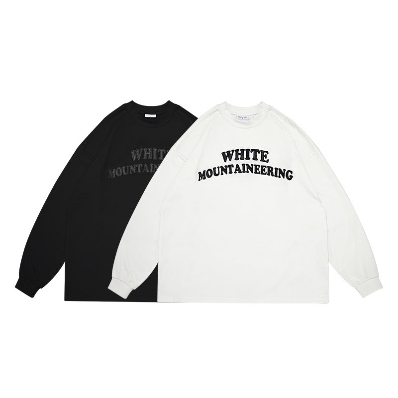 Unisex Hoodie Loose Letter Print Long Sleeve T-shirt round Neck Sweater