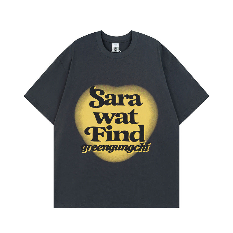 Men T Shirt Letter Puff Print Short Sleeve T-shirt for Men and Women