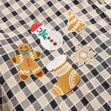 Men Long Sleeved T Shirt Retro Plaid Long Sleeve Shirt Men's Embroidery Loose Shirt Coat Spring and Autumn