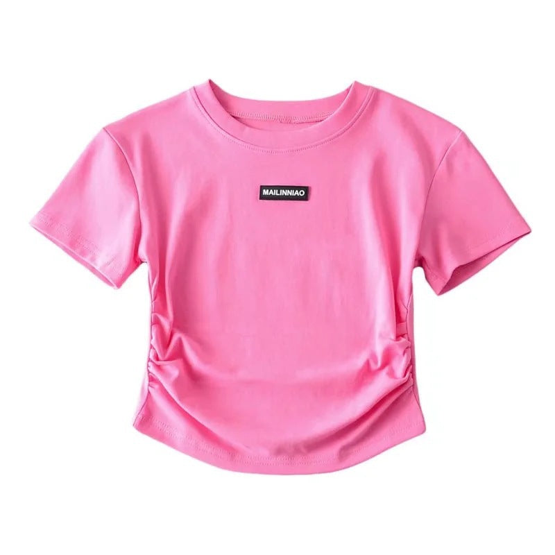 Women T-Shirt Summer Slim-Fit T-shirt with round Neck