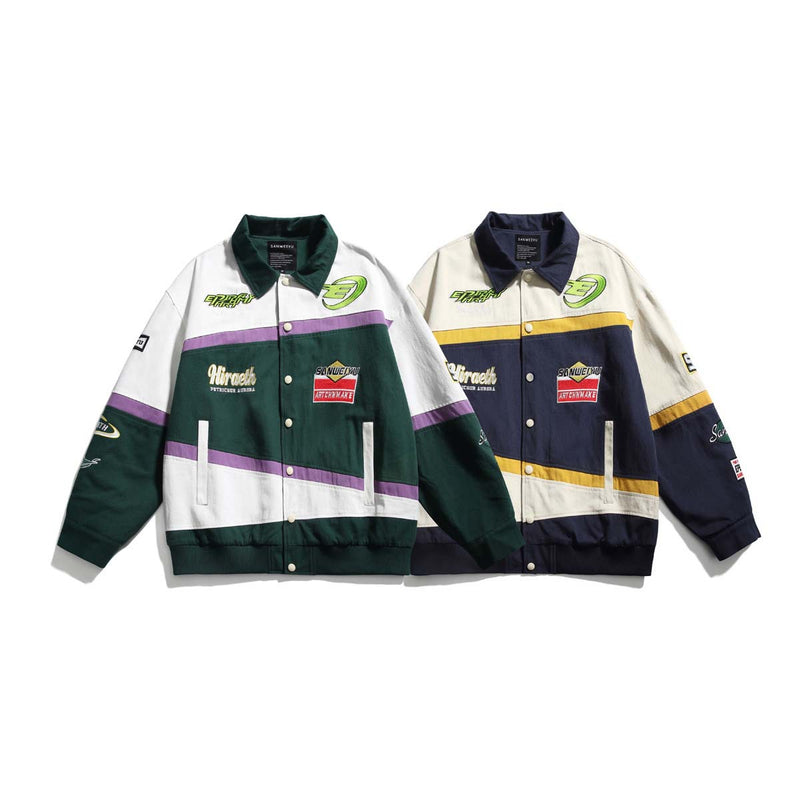 Unisex Jacket Fall Color-Blocking Lettered Casual Jacket Women's Clothing
