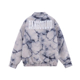 Men Cotton Mixed Jacket Coat Thermal Cotton-Padded Clothes Coat Men's Clothing Autumn and Winter Letters Polo Collar Jacket