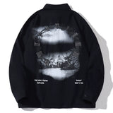 Men Long Sleeved T Shirt Letter Printed Long Sleeve Shirt Men's Spring and Autumn Leisure Loose Outer Shirt