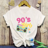 2024New Funny 90'S Girls Printed T-Shirts Fashion Women Short