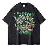 Anime Yu Gi Oh T Shirts Oversized Vintage Washed