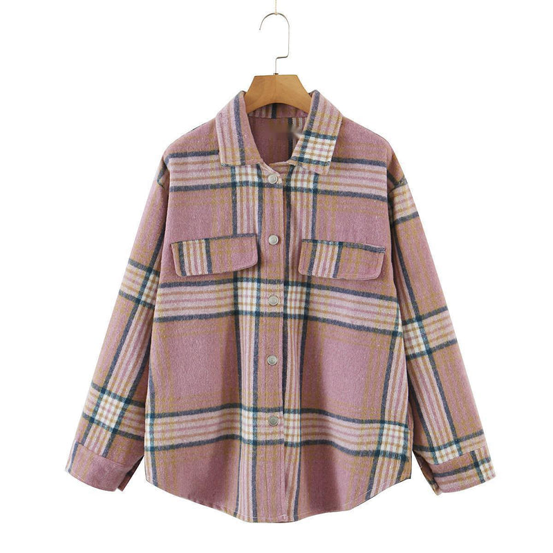 Women T-Shirt Autumn and Winter Long-Sleeved Woolen Coat Jacket