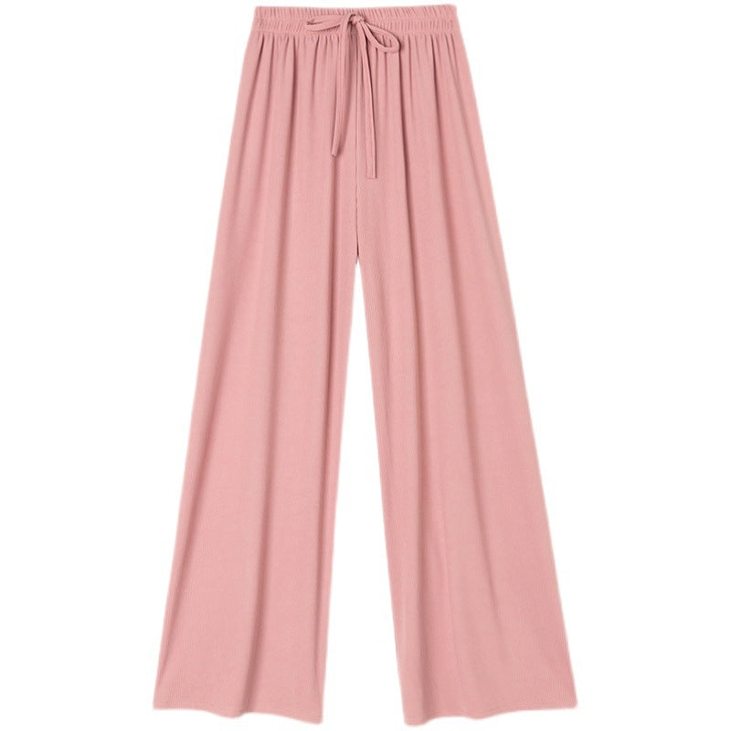 Palazzo Pants Knitted Wide-Leg Pants Summer High Waist Loose Drooping