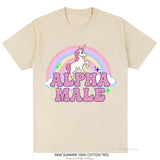 Alpha Male Unicorn Tee Rainbow Graphic Tees Funny