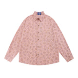 Men Long Sleeved T Shirt Floral Shirt Men Spring and Autumn Leisure Loose Retro