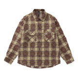 Men Long Sleeved T Shirt Plaid Cat Beard Long Sleeve Shirt Loose Embroidered Letter Shirt