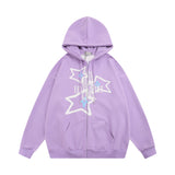Men Hoodie XINGX Printed Full-Zip Cardigan Hooded Sweater