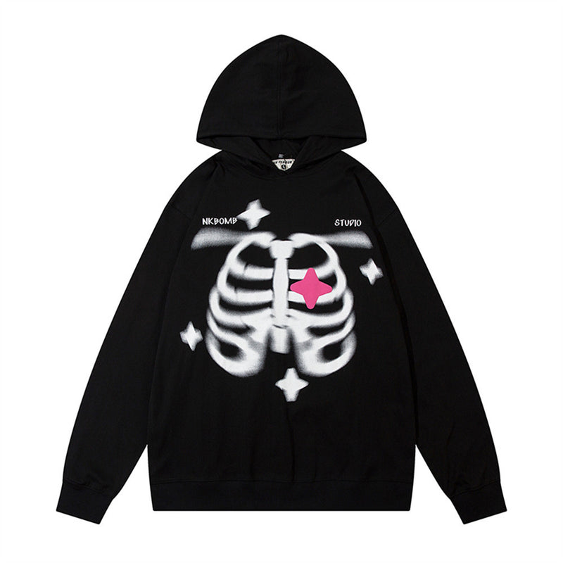 Men Hoodie Printed Hoodie Men's Spring and Autumn Long Sleeve Pullover